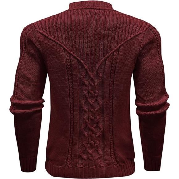 Men's Pullover Long Sleeve Crewneck Knitted Sweater - Picture 4 of 5